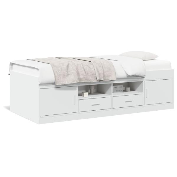 Tagesbett mit Schubladen ohne Matratze Weiß 90x190 cm