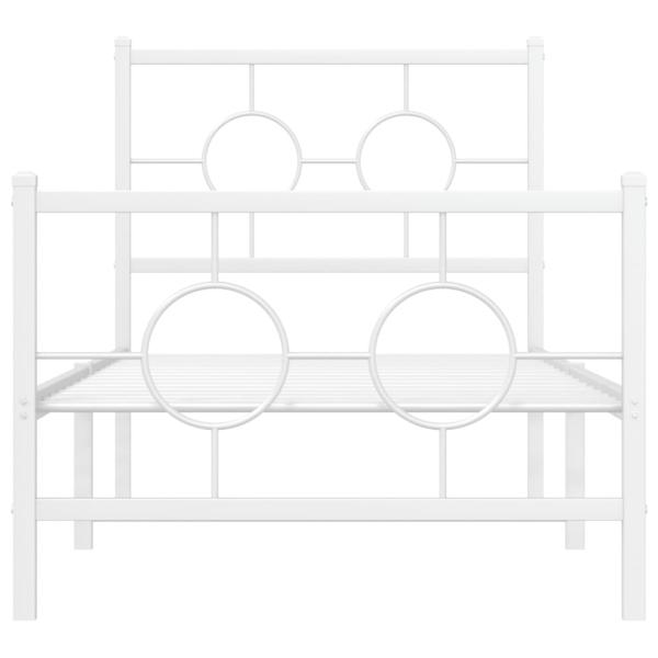 Bettgestell mit Kopf- und Fußteil Metall Weiß 80x200 cm