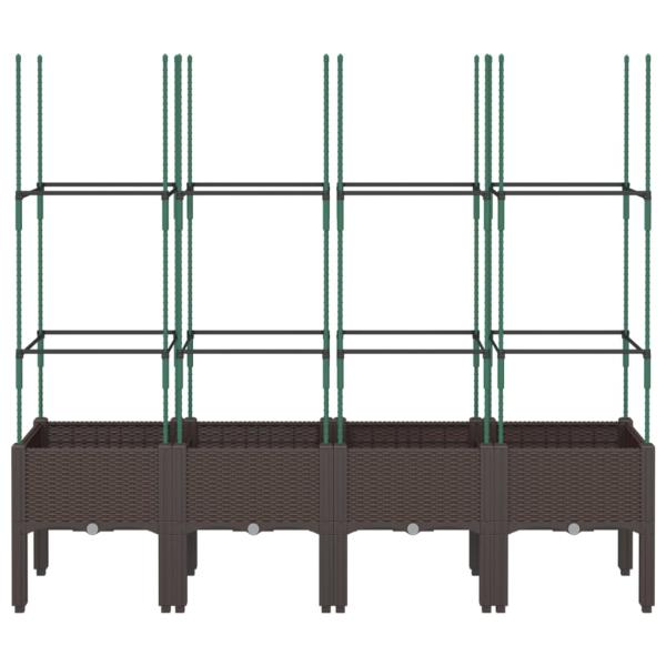 Pflanzkübel mit Rankgitter Braun 160x40x142,5 cm PP