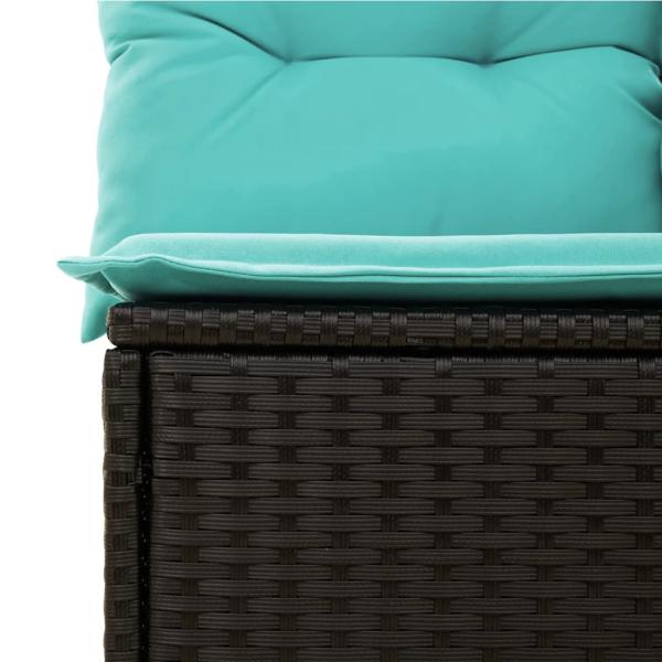 11-tlg. Garten-Sofagarnitur mit Kissen Schwarz Poly Rattan