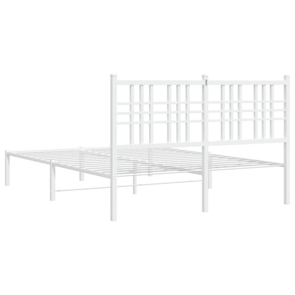 Bettgestell mit Kopfteil Metall Weiß 140x200 cm