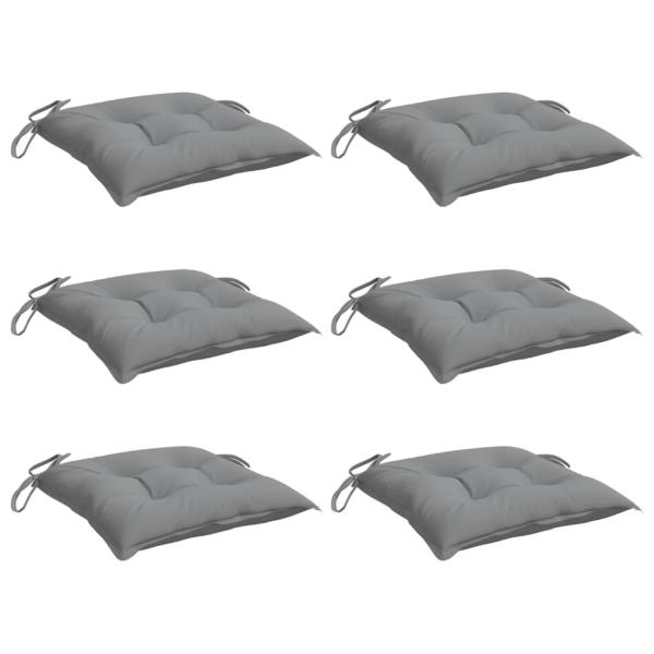 Stuhlkissen 6 Stk. Grau 40x40x7 cm Oxford-Gewebe