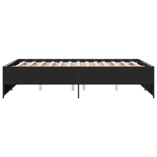 Bettgestell Schwarz 140x190 cm Holzwerkstoff und Metall