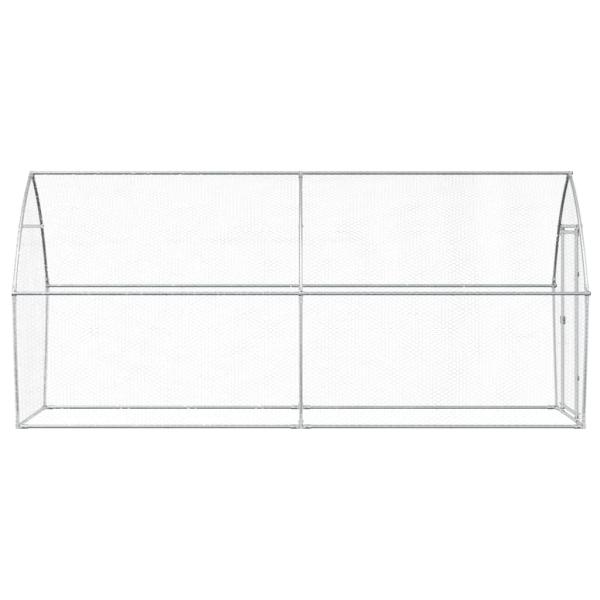 Hühnerkäfig Silbern 400x105x182 cm Verzinkter Stahl