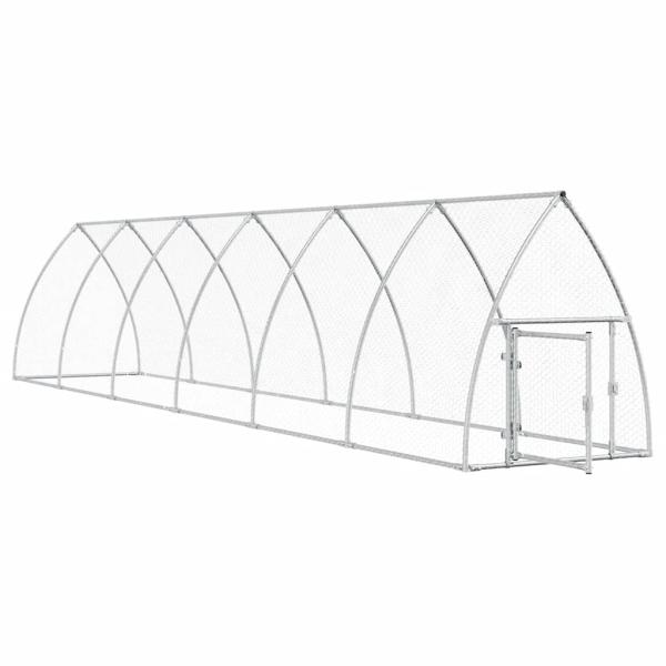 Hühnerkäfig Silbern 600x105x120 cm Verzinkter Stahl