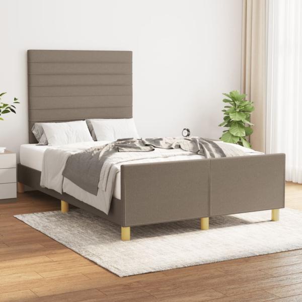ARDEBO.de - Bettgestell ohne Matratze Taupe 120x190 cm Stoff