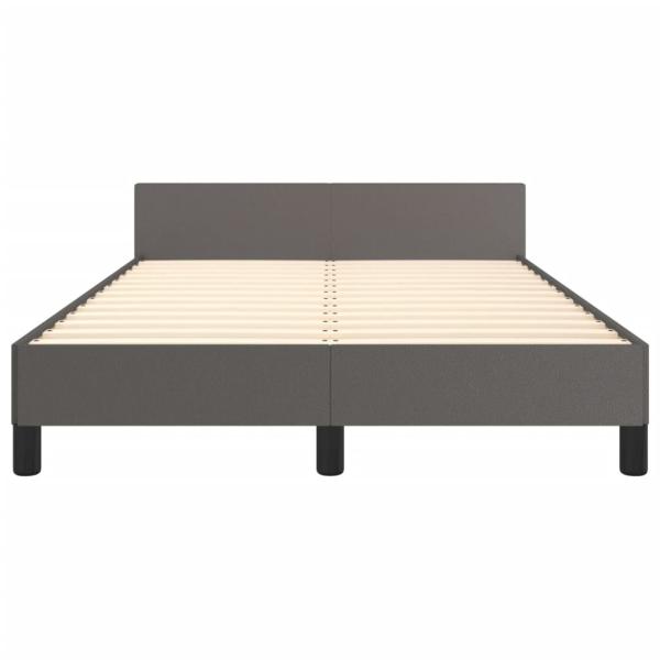Bettgestell ohne Matratze Grau 120x190 cm Kunstleder