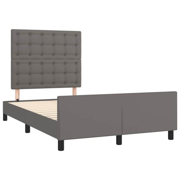 Bettgestell ohne Matratze Grau 120x190 cm Kunstleder