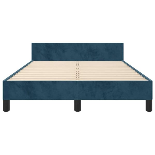 Bettgestell ohne Matratze Dunkelblau 120x190 cm Samt