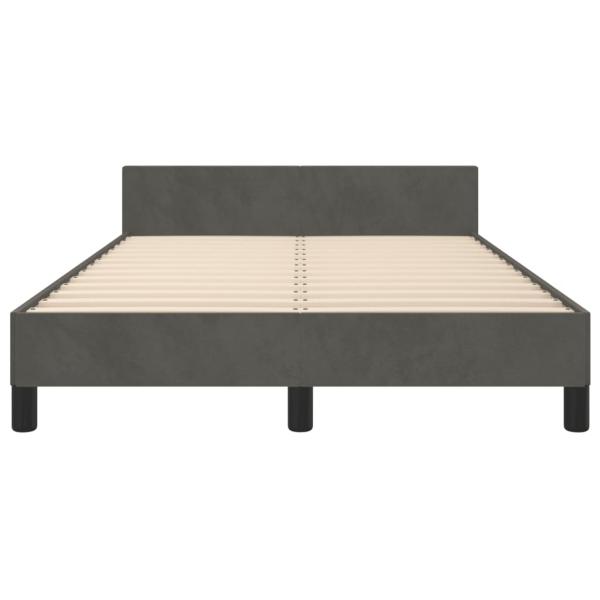 Bettgestell ohne Matratze Dunkelgrau 120x190 cm Samt