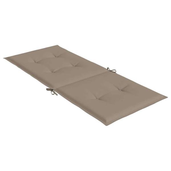 Gartenstuhlauflagen für Hochlehner 2Stk. Taupe 120x50x3cm Stoff
