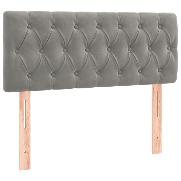 Boxspringbett mit Matratze Hellgrau 120x190 cm Samt