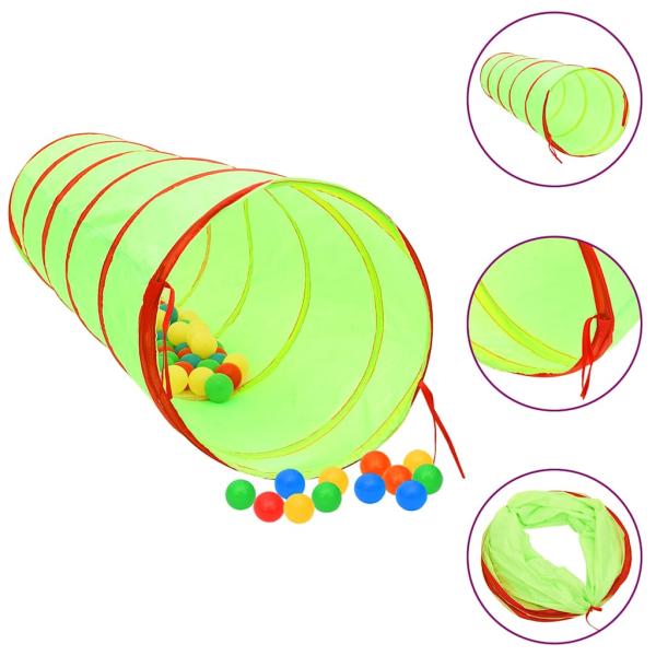 ARDEBO.de - Spieltunnel mit 250 Bällen Grün 175 cm Polyester