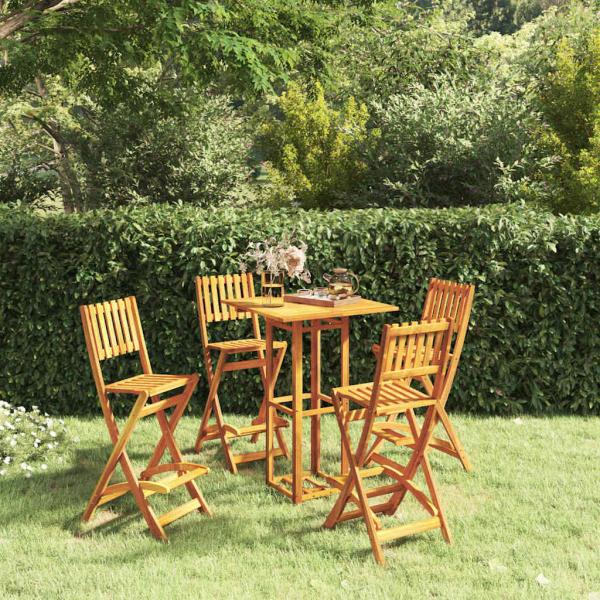 ARDEBO.de - 5-tlg. Gartenbar-Set Massivholz Akazie