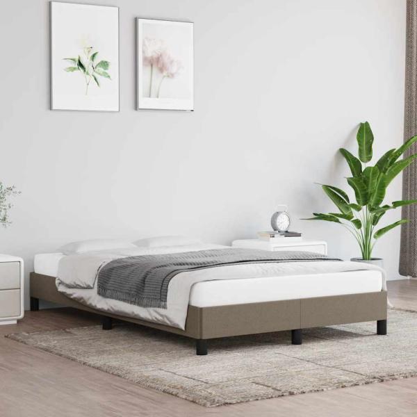 ARDEBO.de - Bettgestell ohne Matratze Taupe 120x190 cm Stoff