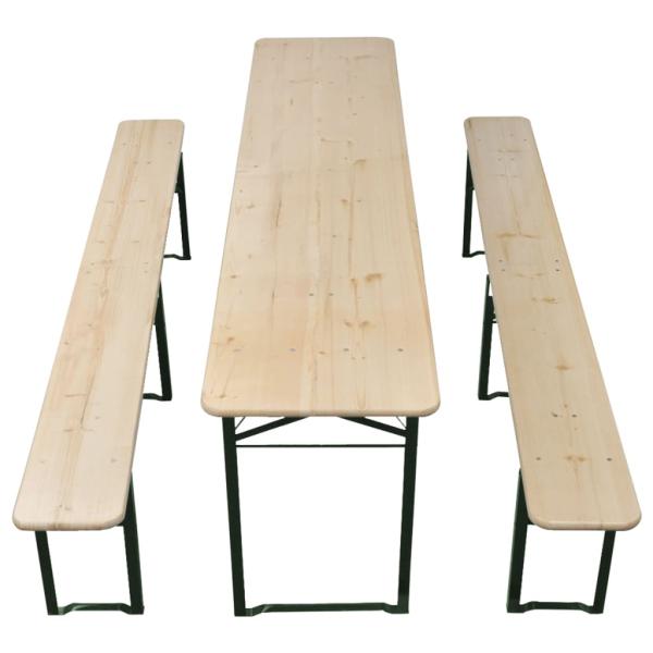 Biertisch mit 2 Bänken Klappbar 220 cm Tannenholz