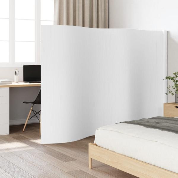 ARDEBO.de - Paravent Weiß Breite 400 cm Höhe 165 cm Bambus