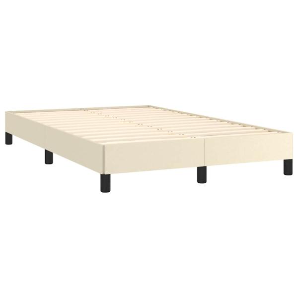 Bettgestell ohne Matratze Creme 120x190 cm Kunstleder