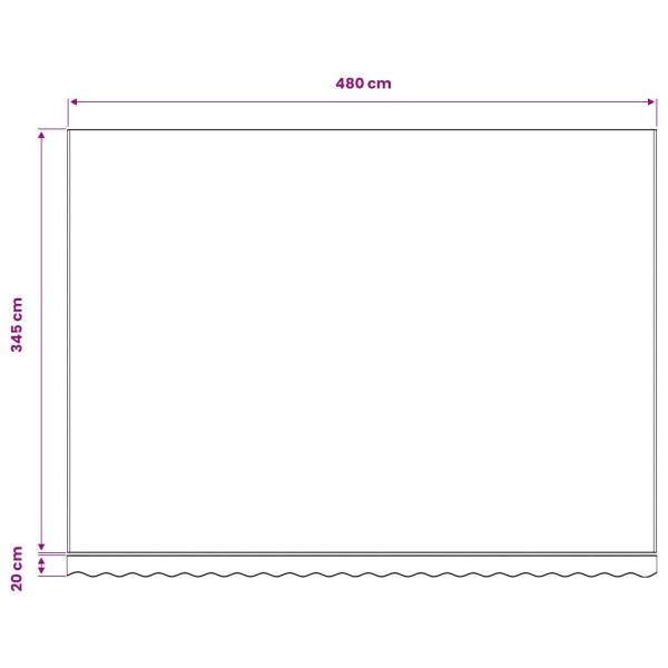 Ersatzstoff für Markise Anthrazit und Weiß 500x350 cm Polyester