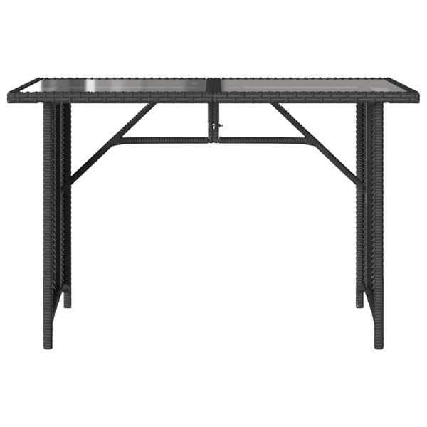 2-tlg. Garten-Essgruppe mit Kissen Schwarz Poly Rattan