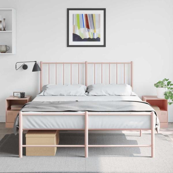 ARDEBO.de - Nachttische 2 Stk. Rosa 34,5x39x44 cm Stahl