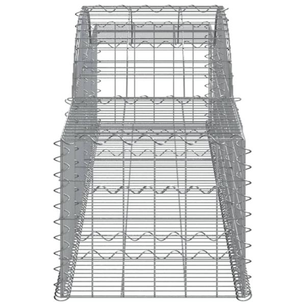 Gabionen mit Hochbogen 11 Stk. 300x50x40/60 cm Verzinktes Eisen