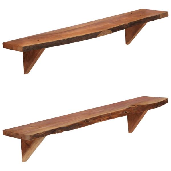 ARDEBO.de - Wandregale 2 Stk. 90 x 20 x 18 cm Massivholz Akazie