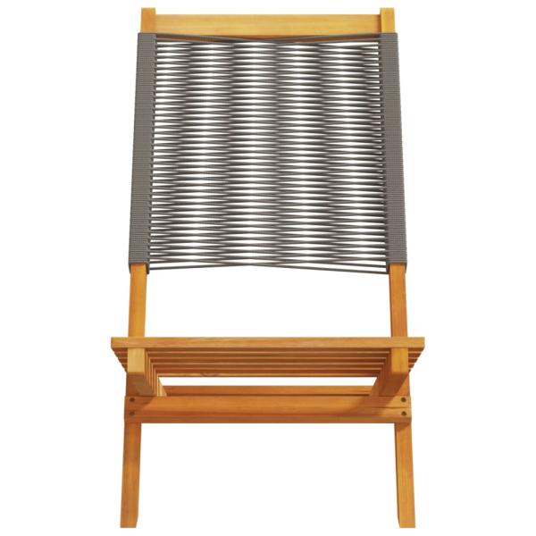 Klappstühle, 4 Stück, graues Massivholz Akazie