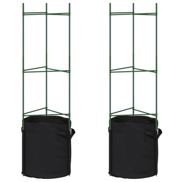 Tomatenkäfig mit Pflanzsack 2 Stk. 116 cm Stahl und PP