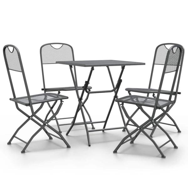 5-tlg. Garten-Essgruppe Streckmetall Anthrazit