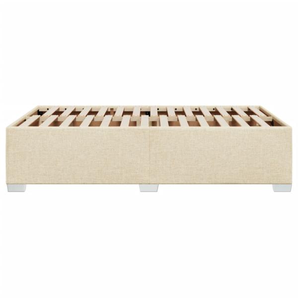 Bettgestell ohne Matratze Creme 120x190 cm Stoff