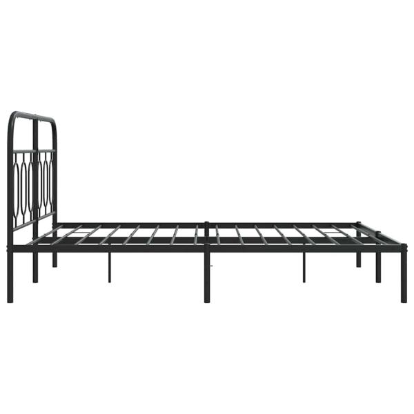 Bettgestell mit Kopfteil Metall Schwarz 150x200 cm