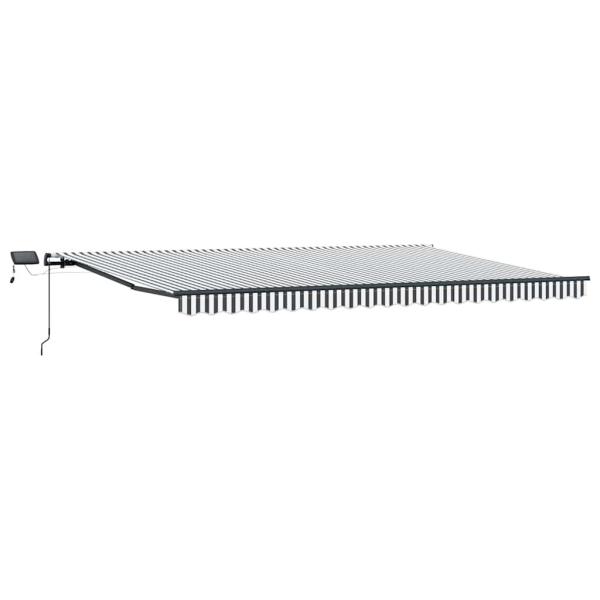 Markise Manuell mit LEDs Anthrazit & Weiß 500x300 cm