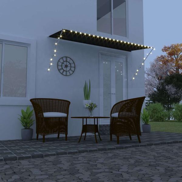ARDEBO.de - Einziehbare Markise mit LED 350×150 cm Anthrazit