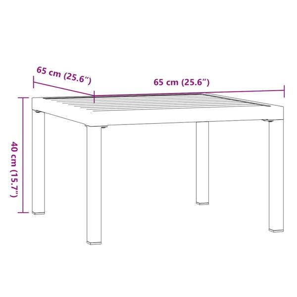 Garten-Couchtisch Schwarz 65x65x40 cm Aluminium