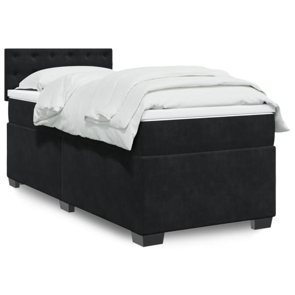 ARDEBO.de - Boxspringbett mit Matratze Schwarz 90x200 cm Samt