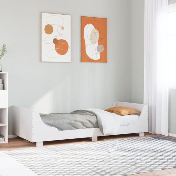 ARDEBO.de - Massivholzbett ohne Matratze Weiß 75x190 cm Kiefernholz