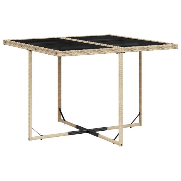 9-tlg. Garten-Essgruppe mit Kissen Beigemischung Poly Rattan