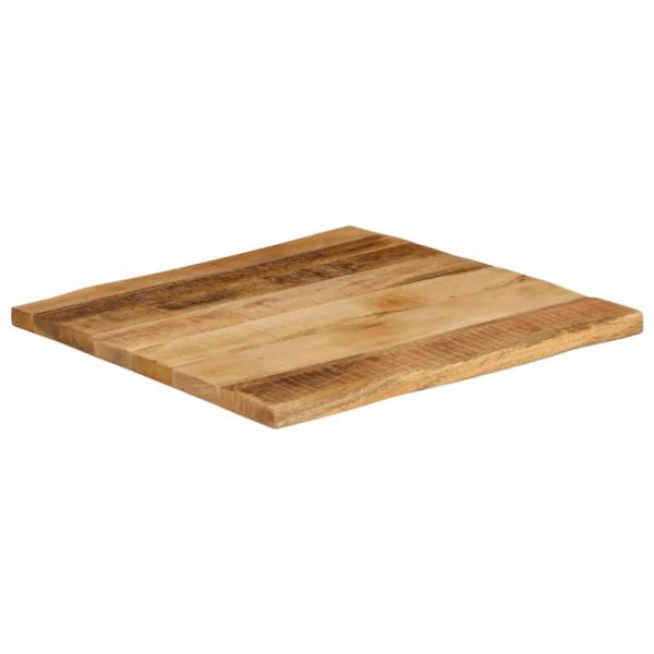 Tischplatte mit Baumkante 60x60x3,8 cm Raues Mango Massivholz