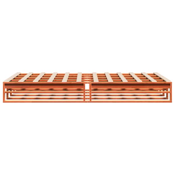 Massivholzbett ohne Matratze Wachsbraun 135x190 cm Kiefernholz
