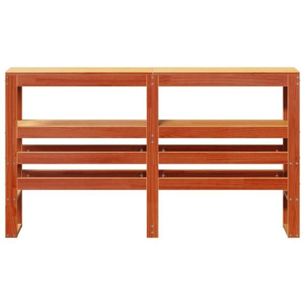 Kopfteil mit Ablagen Wachsbraun 160 cm Massivholz Kiefer