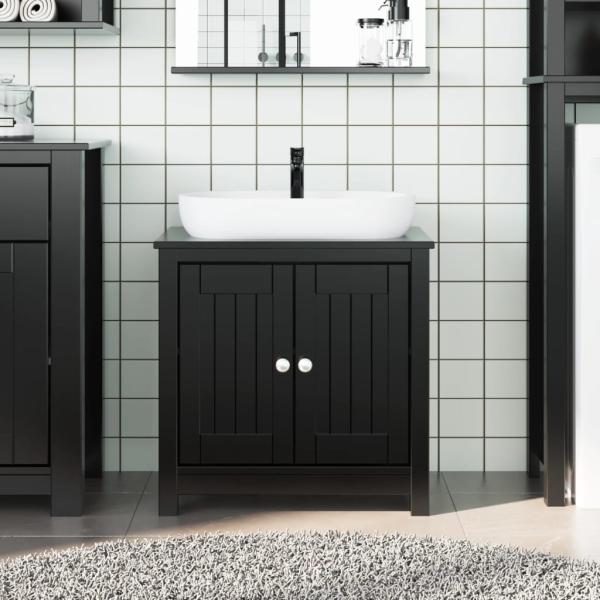 ARDEBO.de - Waschbeckenunterschrank BERG Schwarz 60x34x59 cm Kiefernholz
