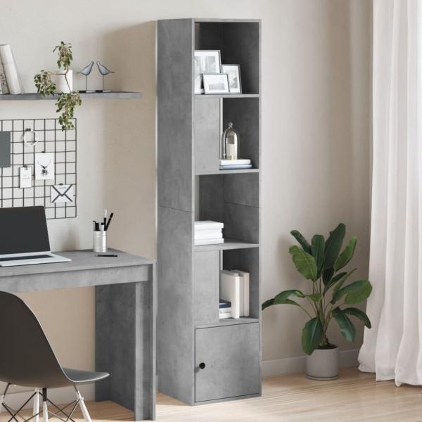 ARDEBO.de - Bücherregal Betongrau 40x36x189 cm Holzwerkstoff