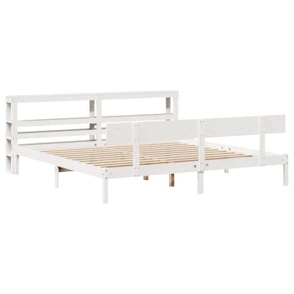Massivholzbett ohne Matratze Weiß 180x200 cm Kiefernholz