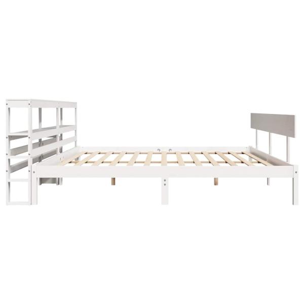 Massivholzbett ohne Matratze Weiß 180x200 cm Kiefernholz