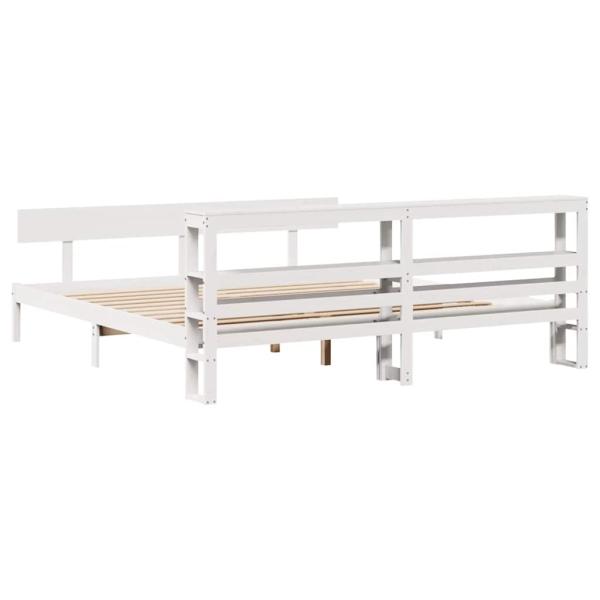 Massivholzbett ohne Matratze Weiß 180x200 cm Kiefernholz