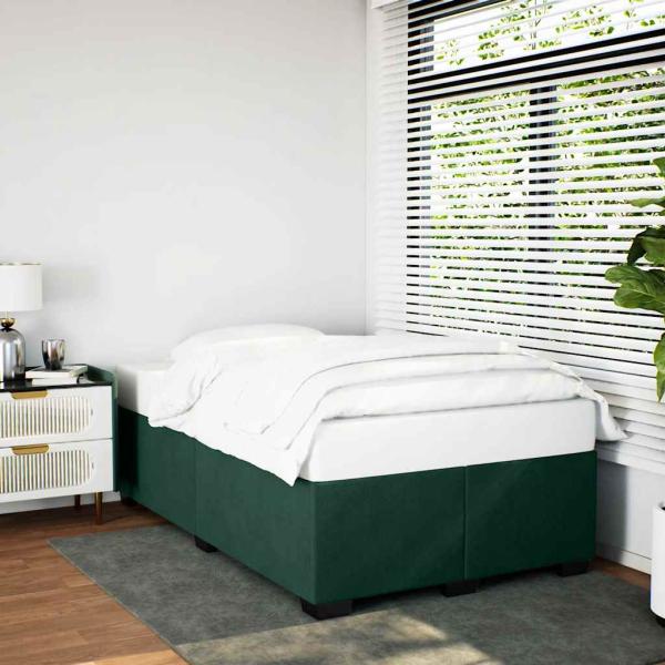 ARDEBO.de - Bettgestell ohne Matratze Dunkelgrün 120x200 cm Samt