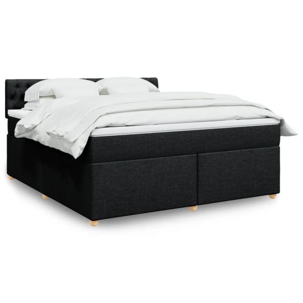 ARDEBO.de - Boxspringbett mit Matratze Schwarz 180x200 cm Stoff
