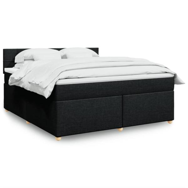 ARDEBO.de - Boxspringbett mit Matratze Schwarz 180x200 cm Stoff
