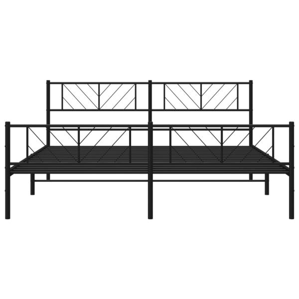 Metallbett ohne Matratze mit Fußteil Schwarz 180x200 cm